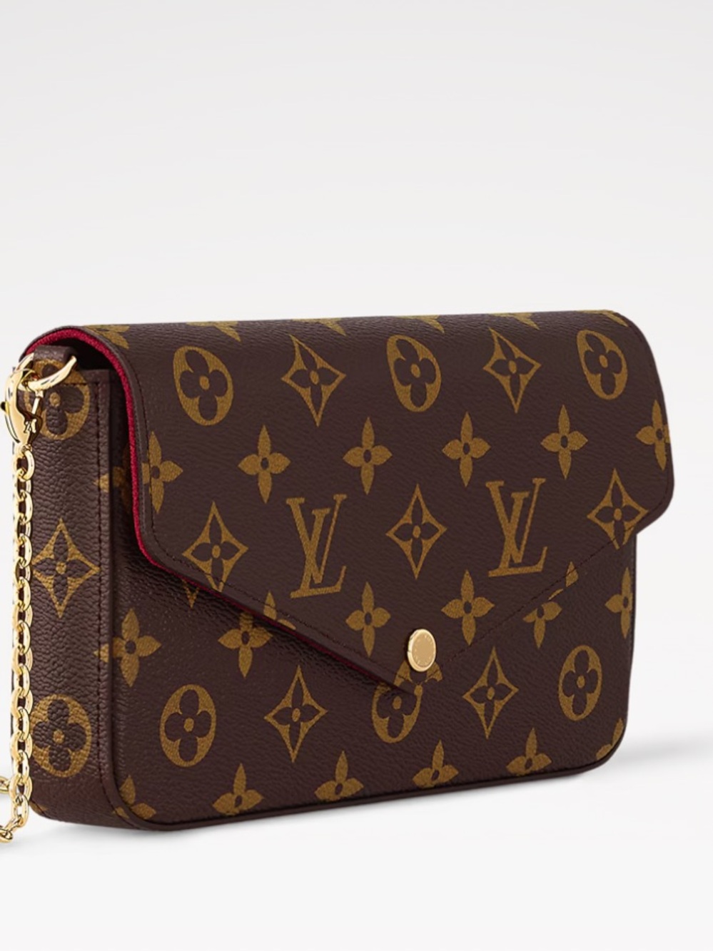 AUTHENTIC Louis Vuitton Monogram Crossbody Bag in Brown with Gold Chain - COA - Picture 3 of 17